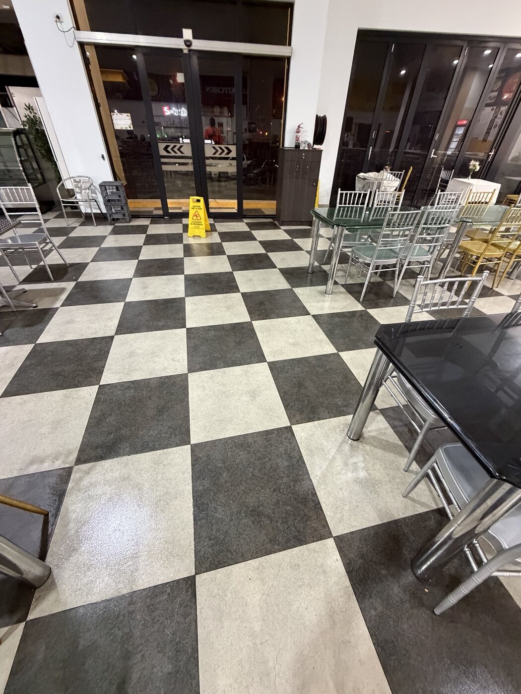 Commercial hospitality floor cleaned and prepared