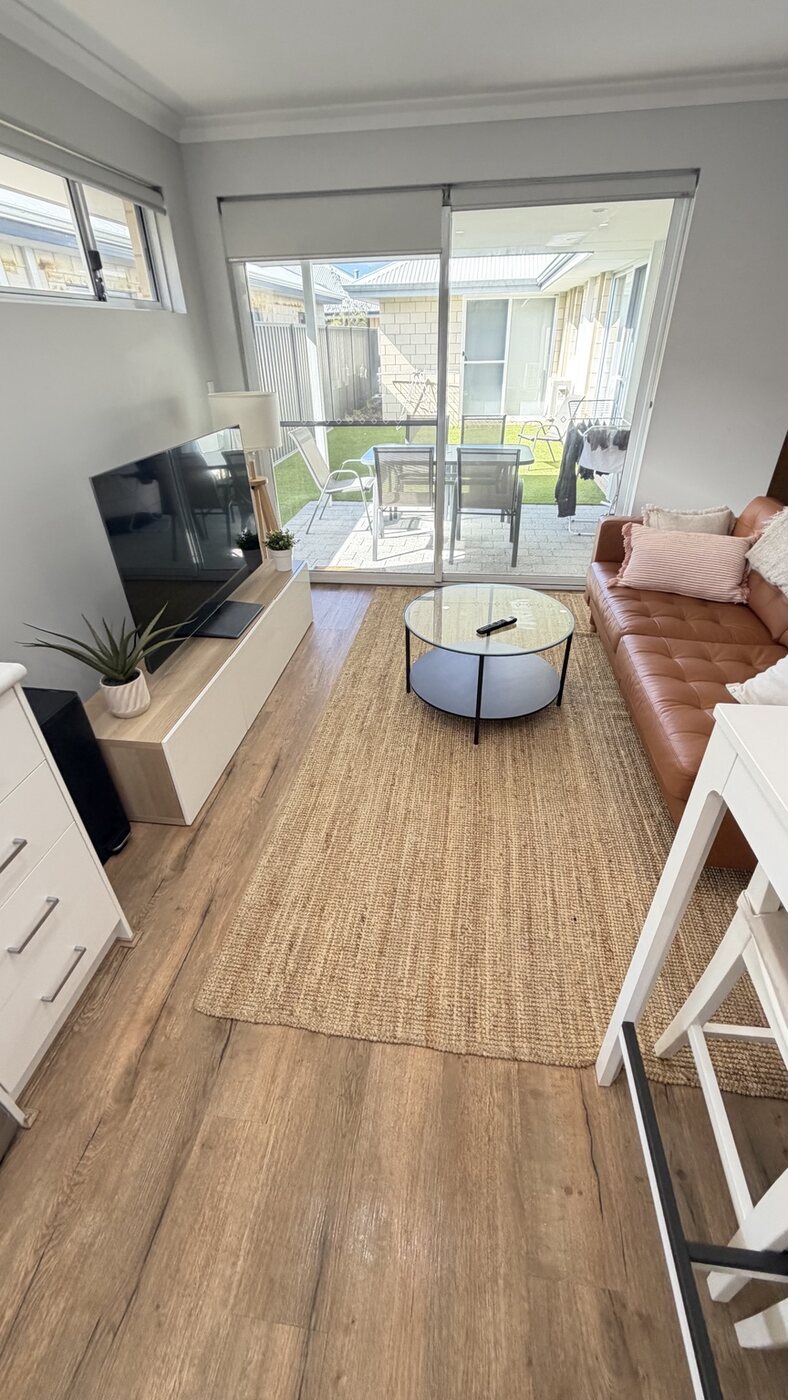 Bright and tidy residential living area after cleaning
